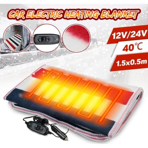 12V/24V Car Electric Heating Blanket 150x50cm Bedroom Soft Mattress Blankets For Winter Heated Blanket Car Rear Seat Body Warmer
