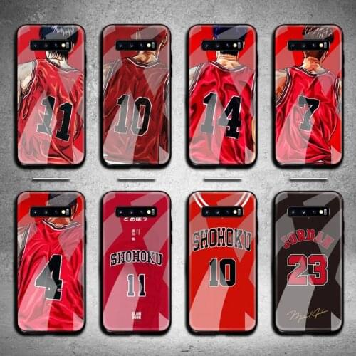 HOTCASHOP Slam dunk Sakuragi Jordan Phone Case Tempered Glass For Samsung S20 Plus S7 S8 S9 S10 Plus Note 8 9 10 Plus
