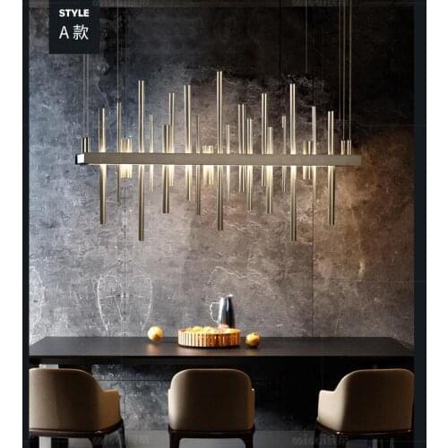 Designer luxury restaurant chandelier modern minimalist creative bar chandelier club front desk table long decorative lights