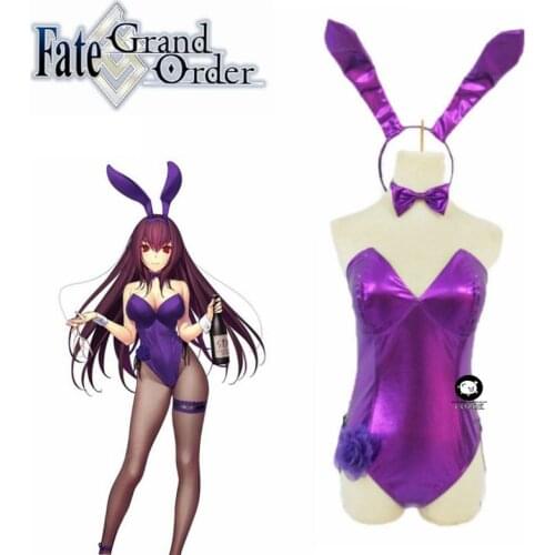 FGO Fate Grand Order Scathach Bartender Sexy Bunny Girl Maid Dress Uniform Outfit Anime Cosplay Costumes