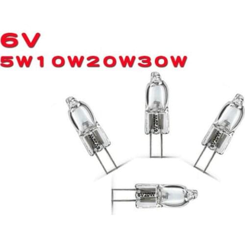 100pcs/lot G4 6V 5W/10W/20W/30W Halogen Bulb Light Globe Lamps JC Type