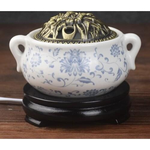 Ceramic Incense Burner Electric Vaper Smoke Buddha Zen Incense Base Assuaging and Calming Bruleur Encens Home Decoration EB5XX