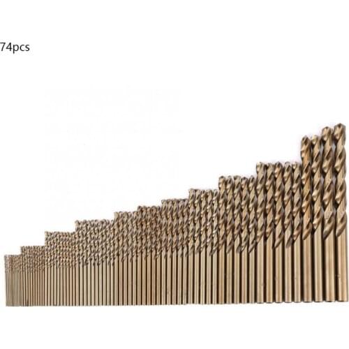 74Pcs/lot HSS-CO Twist Cobalt Drill Bit M35 Cobalt Drill Bit Set Wood Metal Drilling for Metal Stainless Steel Drilling