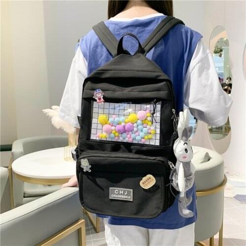 Fashion Womens Backpack 2021 Japanese Twill Canvas Schoolbag For Teenage Girls Large-capacity Outdoor Travel Backpacks