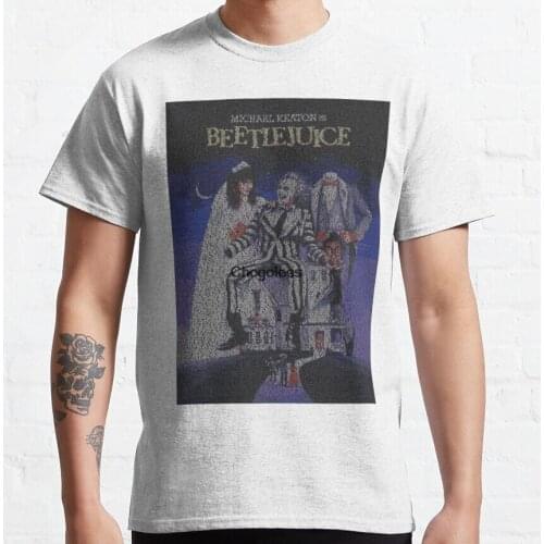 Men Tshirt Text Portrait of Beetlejuice Poster with full script of the movie Beetlejuice Women t shirt
