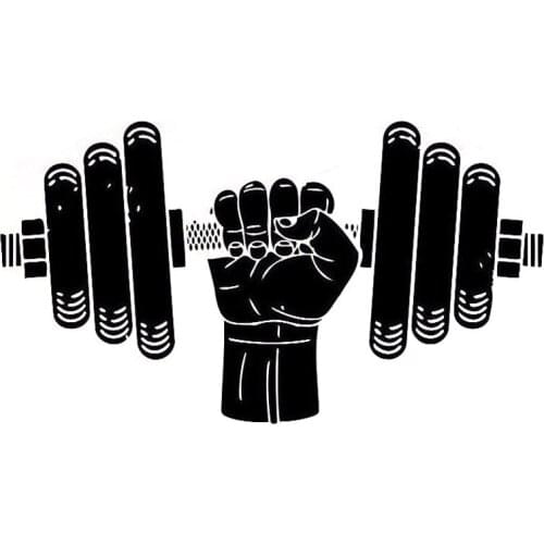 Fitness Sports Weightlifting Decals Car Decoration Personality Pvc Car Window Waterproof Sticker Black/white, 20cm*11cm