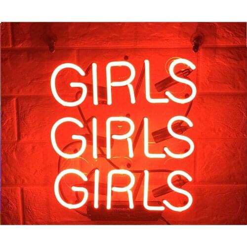 14“x10” Girls Girls Girls Acrylic Neon Light Lamp Sign Custom Beer Bar Handmade Real Glass Decorate Home Wall Room Decor Club B