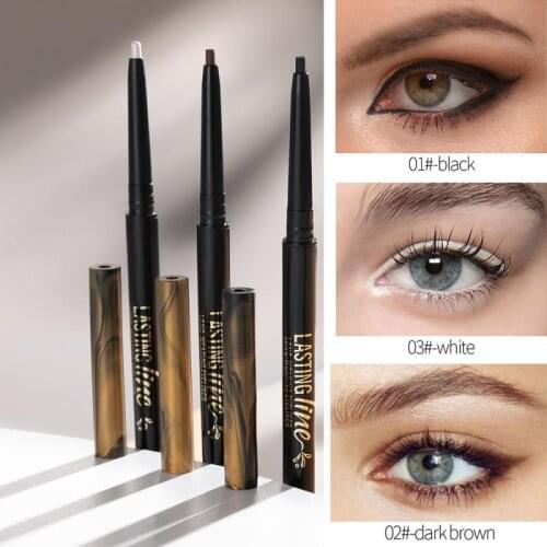 NEW Automatic Rotating White Eyeliner Pencil Balck Brown Smooth Eyes Makeup Eye Liner Pen Waterproof Brighten Silkworm Pen TSLM2