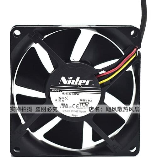 Original genuine 8cm 24V 0.23A B35727-58PW 8025 three-wire inverter machine dedicated cooling fan