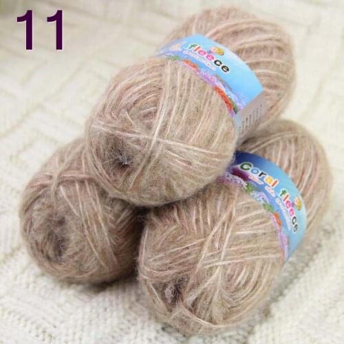 Batch 3 ballsx 50g new mohair cotton shawl sweater hat hand knitted crochet yarn Camel 822-11-3