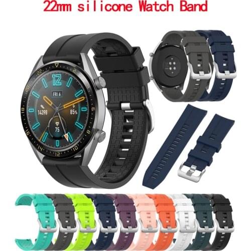 22mm silicone Watch Band strap For Huawei watch GT 46mm sport Bracelet For Huawei Watch 2 Classic Wristband Watch accessories