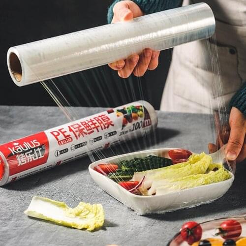 Plastic Wrap Roll PE Big Roll Keep Food Fresh Refrigerator Stretch Film Disposable Utensilios De Cocina Kitchen Supplies ED50BX