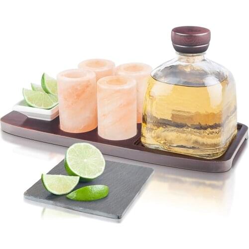 Himalayan Salt Shot Glasses,tequila shots glass All-Natural Handcrafted Pink Salt Glasses Tall Tequila Shot Glasses Set Shots