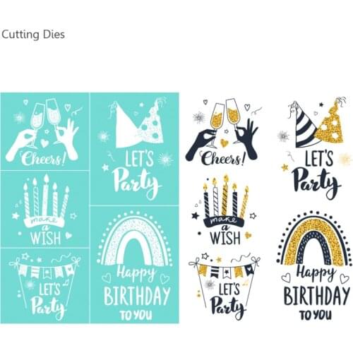 Lets Party Printed Self-Adhesive Silk Screen Printing Stencil Mesh Transfers 8.5x11" For Handbag Pillow Diy Handmade Crafts