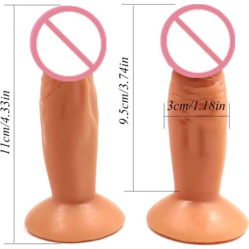 Sex shop Hot Female Masturbator Artificial Dildos realistic Flexible Penis with Suction Cup15*3CM Medical PVC Sex toys for woman