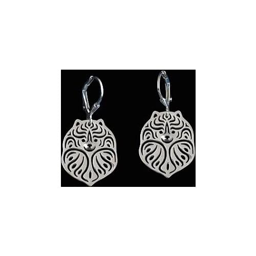 Fashion Style Handmade Cartoon Alloy Pomeranian dog Stud Earring golden color plated mini animal Earing jewelry 12pair/lot