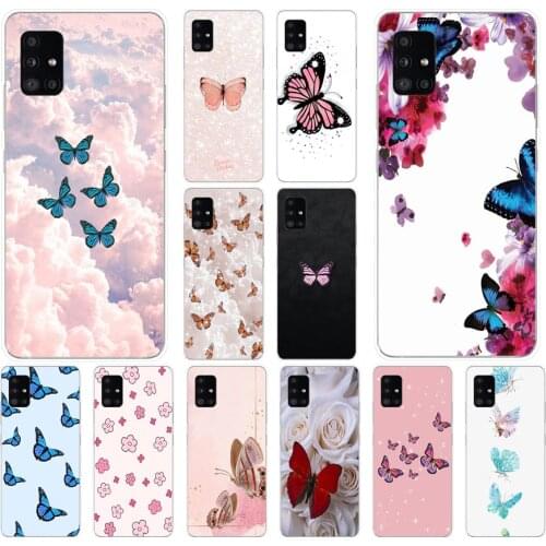 32AS Beautiful butterfly Silicone case for Samsung Galaxy A01 A10 A20 A20E A20S A31 A40 A41 A51 A71 2019 cover funda