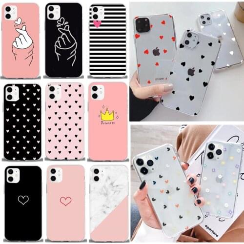 Silicone Love Heart Phone Case For iPhone 11 Pro X XR XS Max 7 8 6 6s Plus SE 2020 Shell Soft TPU Back Cover For apple iphone 6