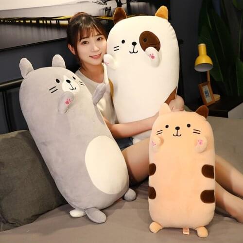 Nice Hot 50CM/70cm Cute Soft Cat Pillow Plush Toys Stuffed Pause Office Nap Bed Sleep Cushion Home Decor Gift Doll for Kids Girl