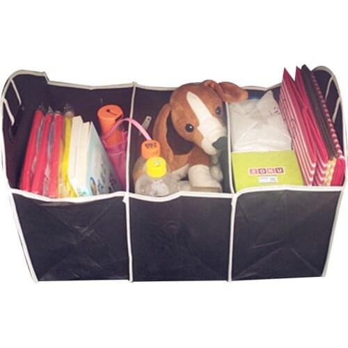 Collapsible Black Car Non-Woven Organizer Toys Food Storage Container Bags Box Car Trunk Stowing Tidying Auto Accessories