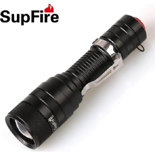 SupFire F5 Zoom Led Flashlight CREE XML2 1100lm 5 Mode Zoom Tactical Flashlight by 18650 Battery for Hiking/Driving tour/Camping