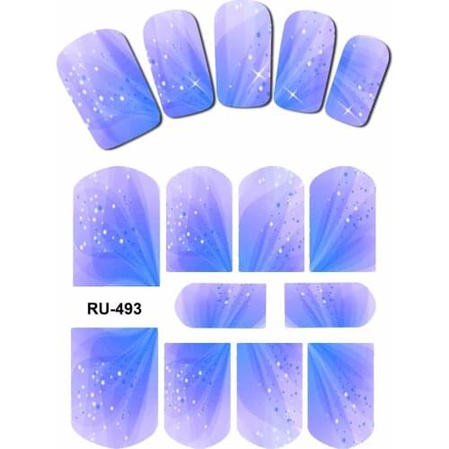 UPRETTEGO NAIL ART NAIL WATER STICKER DECAL FULL COVER FLOWER X RAY TRANSPARENT PETALS FLOWER ROSES RED BLUE RU493-498