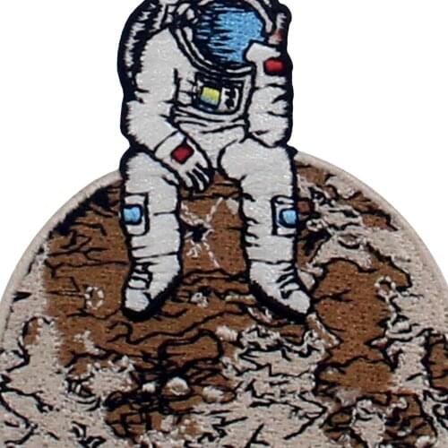 Embird Embroidered Patches for Hats Astronaut Lost In Lonely Planet Ceo-Friendly Handmade 3D Badge
