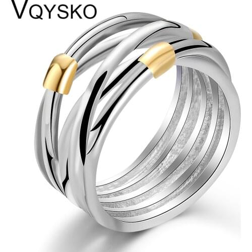Fashion Rings For Women Party Rock Vintage Anillo Gold-Color Female Stainless Steel Jewelry Rings Wholesale Gift Accessories