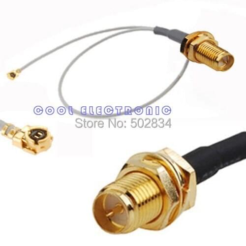 10pcs RF Pigtail RP-SMA Female Jack(Plug Pin) bulkhead to u.FL/IPX cable 1.13mm 20cm cable