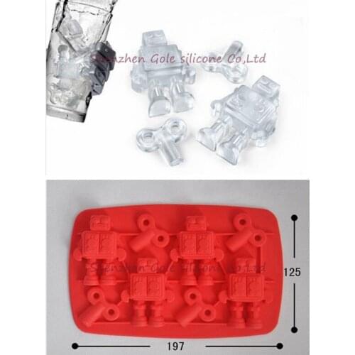 100pcs Popsicle Molds Silicone Ice Tray Jelly Ice Cube Candy Robot Maker Molds For Ice Cream Random Color 20cm x12.5cm x1.8cm
