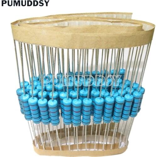 20PCS 2W Metal Film Resistor 1% 1R ~ 1M 2.2R 4.7R 10R 22R 47R 100R 220R 470R 1K 10K 100K 2.2 4.7 10 22 47 100 220 470 Ohm