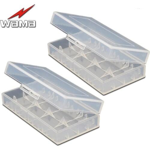 2x Wama Battery Storage Box for 18650/16340 Rechargeable Li-ion Cells Case Holder in PP Materials Protect Container