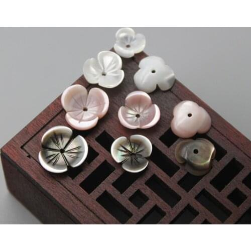 5pcs / Bag Natural Mother-of-pearl Three Petal Bowl Flower Torus Spacer Jewelry Making DIY Earrings Hairpin Jewelry Accessories