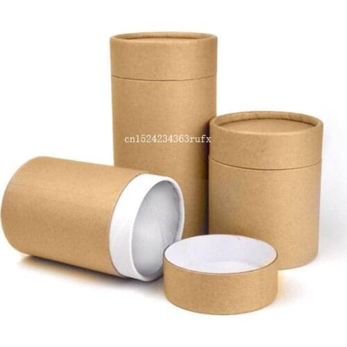 50pcs Kraft Paper Tube Packing Boxes Tea Packaging Tube Drawing Tube Wrapping Packaging Round Storage Boxes
