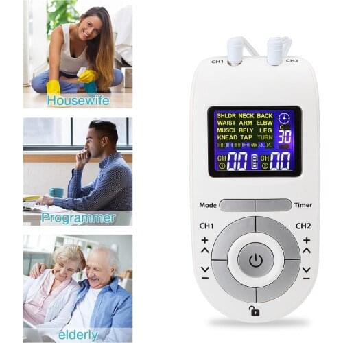 9/15 Modes Tens Machine Unit 4 Electrode Pads for Pain Relief Pulse Massage EMS Muscle Stimulation Tens Electroestimulador