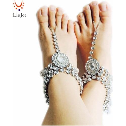 Barefoot Sandals Foot Jewelry for Bride Bridal Sandals Beach Wedding Shoes Silver Anklet Foot Thong Boho bride Sandals barefoot