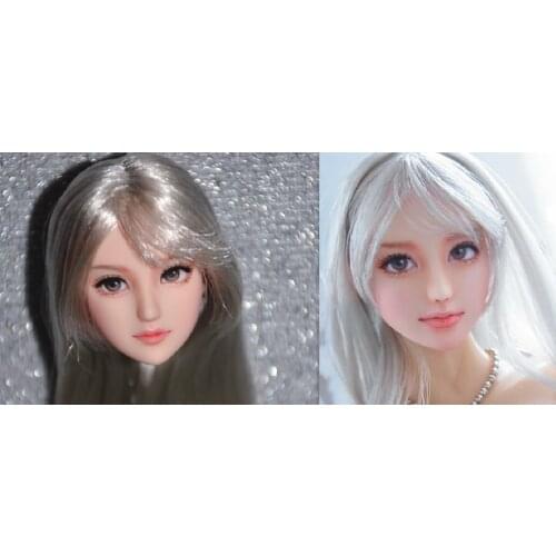 [Customized head sculpture] 1:6 female doll head sculpture Japanese and Korean style hair transplant head sculpture 12 inches bo