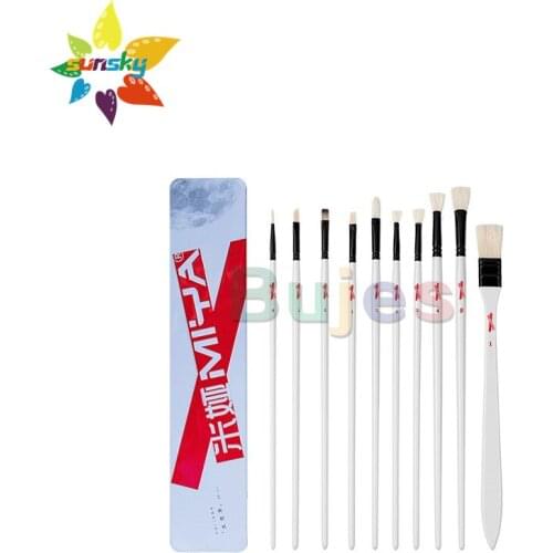 MIYA CJ Gouache art brush Oil painting acrylic gouache special painting brush Fan shaped brush Hook line pen Washing bristles