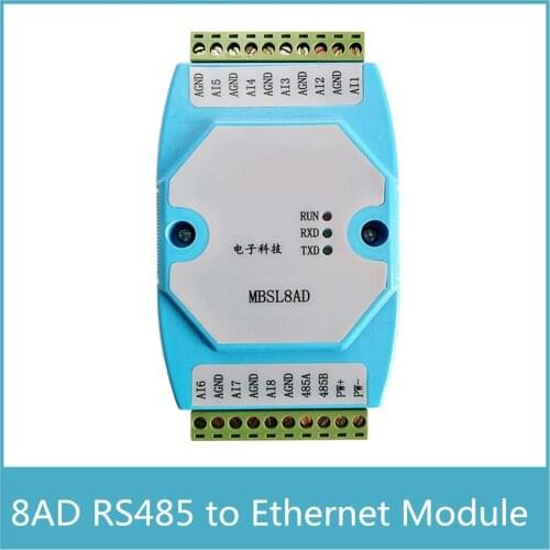 8 Channels Analog Signal Acquisition Module Modbus RTU Protocol RS485 to Ethernet 4-20mA/0-20mA Analog Signal