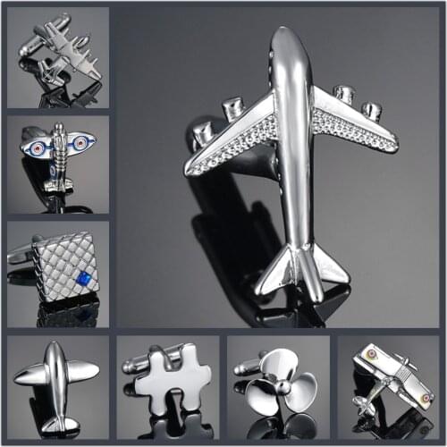 Aircraft Cufflinks mens French shirt sleeve studs business womens shirt airliner cuff