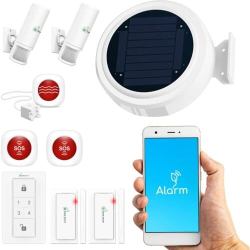 Burglar Outdoor Emergency & Security Alarm Seed Alarm 2G App Control with Door & Water & PIR Sensor and SOS Button