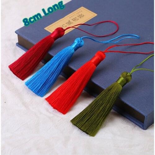 6Pcs/Pack 8cm Silk Tassel Fringe Pendant Tassels Trim Brush Curtain Decor For Keychain Earring Findings DIY Craft Sew Supplies