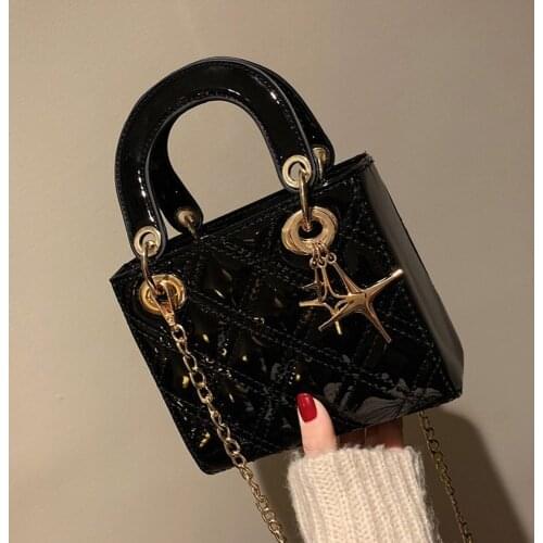 Womens Luxury Elegant Leather Shoulder Bag Kawaii Fashion Casual Vintage Handbag Evening Party Mini Chain Crossbody 2021 New