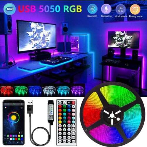1M 2M 3M 5M 10M Bluetooth USB 5V LED Strip Light RGB Flexible LED Lamp Tape Ribbon RGB TV Desktop Screen BackLight Diode Tape