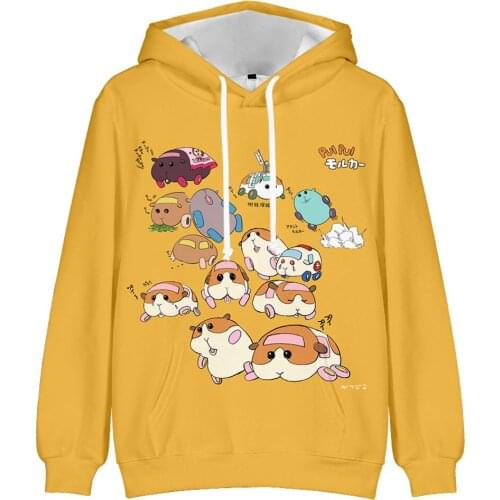 New 3D Printed PUI PUI Molcar Hoodies Sweatshirt Men Women Autumn Hip Hop Hooded Fashion Guinea pigs Boys Girls Yellow Pullovers