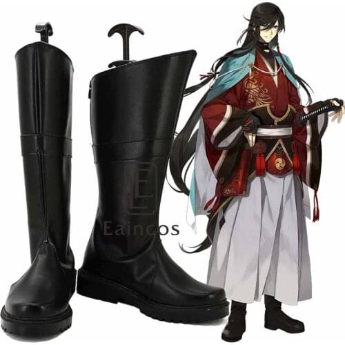 Touken Ranbu Online Izuminokami Kanesada Black Shoes Cosplay Party Boots Custom Made