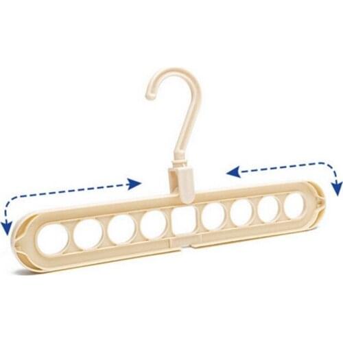 Anti-slip 9-hole Clothes Pants Scarf Hanger Drying Rack Hook Wardrobe Organizer Home Closet Organizer Multifunctional Hanger