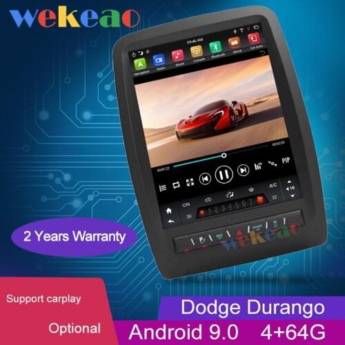Wekeao 12.1" Vertical Screen Tesla Style Android 9.0 Car Radio For Dodge Durango Car Dvd Multimedia Player GPS Stereo 2012-2019