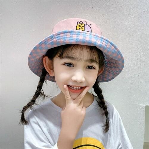3-8 Years New Spring Summer Sun Hat Boys Cap Children Panama Unisex Beach Girls Bucket Hats Cartoon Infant Caps UV Protection