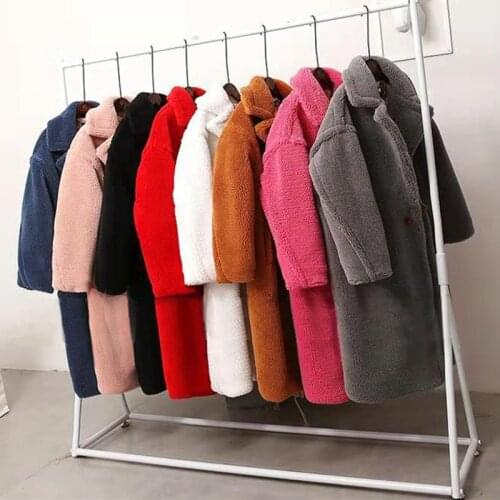 Winter Faux Fur Teddy Coats Women Thick Warm Outwear Lamb Wool Teddy Jackets And Coats Ladies Thick Fur Coats 8 Colors cwf0183-5